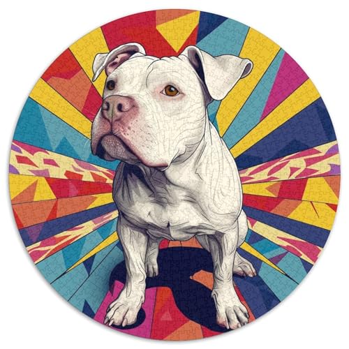 Hund Puzzle Rundes Puzzle 1000 Teile Circular Puzzles 1000pcs (67.5x67.5cm) Für Erwachsene Und Kinder Stressabbau Spielzeug Kreative DIY Karton von NAOFEKUID