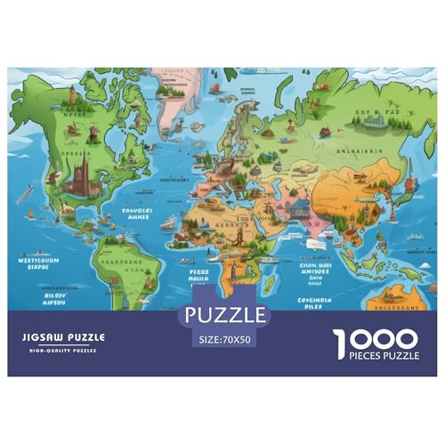 Karte von Europa Puzzle 1000 Teile Puzzle 70x50cm/1000pcs Für Erwachsene Kinder Stressabbau Spielzeug Familienpuzzle DIY Karton von NAOFEKUID