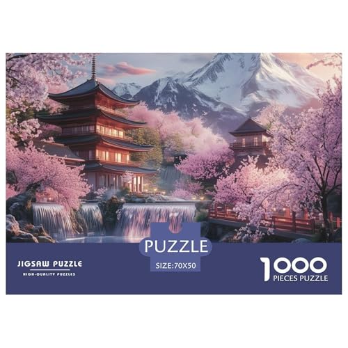 Kirschblüte Puzzle 1000 Teile Puzzles 70x50cm/1000pcs Für Erwachsene Und Kinder Stressabbau Spielzeug Kreative DIY Karton von NAOFEKUID