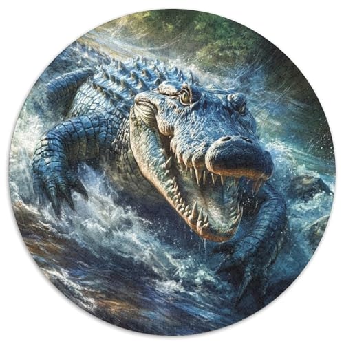 Krokodil Puzzle Rundes Puzzle 1000 Teile Circular Puzzles 1000pcs (67.5x67.5cm) Für Erwachsene Kinder Stressabbau Spielzeug Kreative DIY Karton von NAOFEKUID