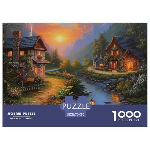 Landschaftsmalerie Puzzles 1000 Teile Puzzles 70x50cm/1000pcs Für Erwachsene Kinder Stressabbau Spielzeug Familienpuzzle DIY Karton von NAOFEKUID
