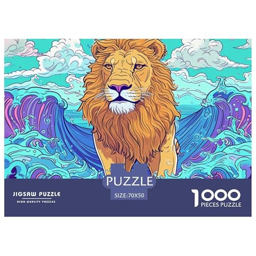 Löwen Puzzles 1000 Teile Puzzle 70x50cm/1000pcs Für Erwachsene Kinder Stressabbau Spielzeug Kreative DIY Karton von NAOFEKUID
