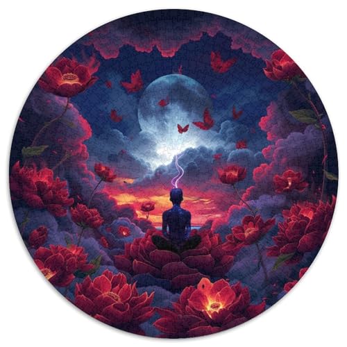Lotus Puzzle Rund Puzzles 1000 Teile Circular Puzzles 1000pcs (67.5x67.5cm) Für Erwachsene Und Kinder Stressabbau Spielzeug Familienpuzzle DIY Karton von NAOFEKUID