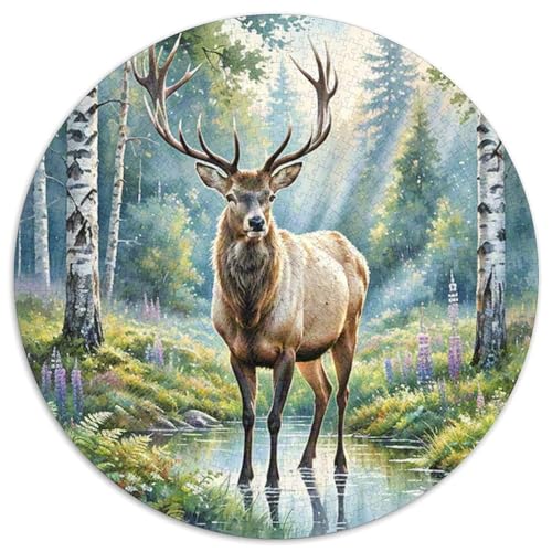 Milu Puzzles Rundes Puzzle 1000 Teile Circular Puzzle 1000pcs (67.5x67.5cm) Für Erwachsene Kinder Tierwelt Tier Stressabbau Spielzeug Kreative DIY Karton von NAOFEKUID