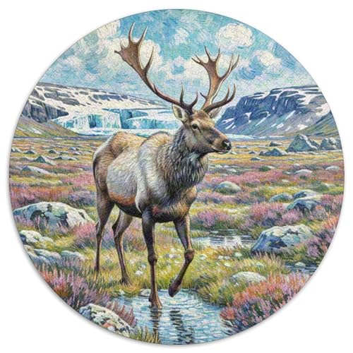Milu Puzzles Rundes Puzzle 1000 Teile Circular Puzzles 1000pcs (67.5x67.5cm) Für Erwachsene Kinder Tierwelt Tier Pädagogisches Kreative DIY Karton von NAOFEKUID