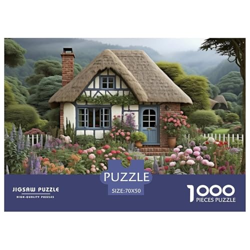 Mountain Village Ferienhaus Puzzle 1000 Teile Puzzle 70x50cm/1000pcs Für Erwachsene Und Kinder Stressabbau Spielzeug Familienpuzzle DIY Karton von NAOFEKUID
