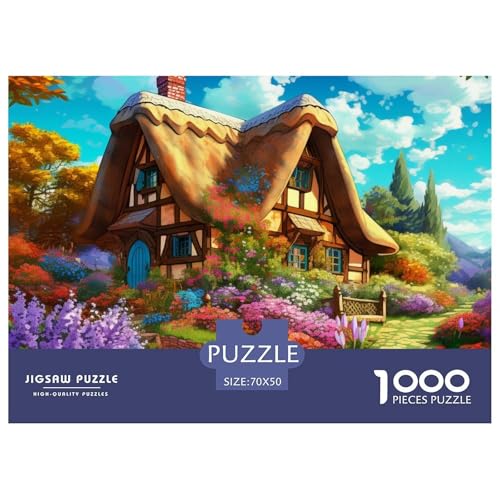 Mountain Village Ferienhaus Puzzle 1000 Teile Puzzle 70x50cm/1000pcs Für Erwachsene Und Kinder Stressabbau Spielzeug Kreative DIY Karton von NAOFEKUID