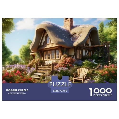 Mountain Village Ferienhaus Puzzles 1000 Teile Puzzles 70x50cm/1000pcs Für Erwachsene Und Kinder Stressabbau Spielzeug Familienpuzzle DIY Karton von NAOFEKUID