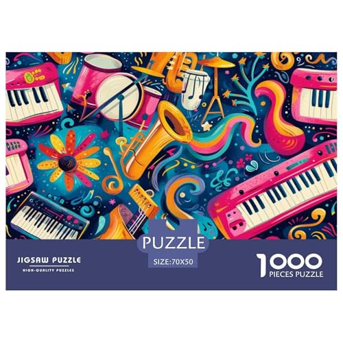 Musikalische Note Puzzles 1000 Teile Puzzle 70x50cm/1000pcs Für Erwachsene Und Kinder Stressabbau Spielzeug Familienpuzzle DIY Karton von NAOFEKUID