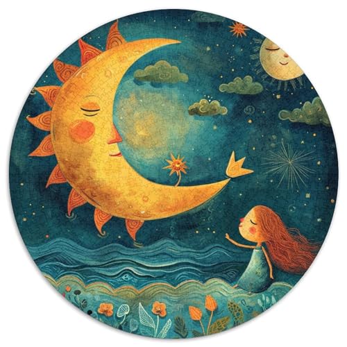 Nachthimmel Puzzles Rundes Puzzle 1000 Teile Circular Puzzles 1000pcs (67.5x67.5cm) Für Erwachsene Und Kinder Stressabbau Spielzeug Familienpuzzle DIY Karton von NAOFEKUID