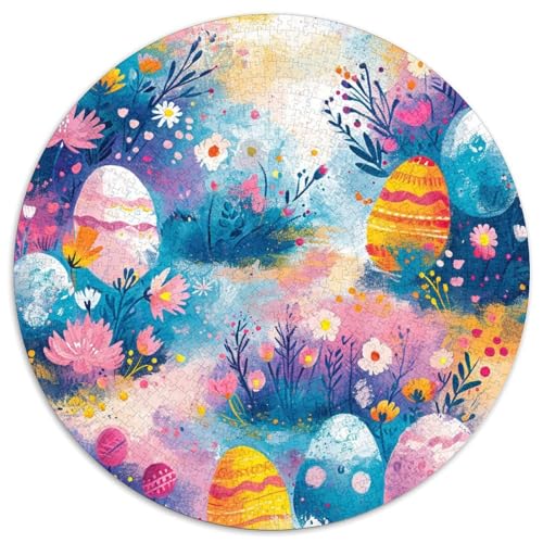 Osterei Puzzle Rund Puzzles 1000 Teile Circular Puzzle 1000pcs (67.5x67.5cm) Für Erwachsene Und Kinder Stressabbau Spielzeug Kreative DIY Karton von NAOFEKUID