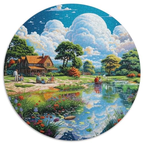 Paradies Puzzle Rund Puzzles 1000 Teile Circular Puzzles 1000pcs (67.5x67.5cm) Für Erwachsene Und Kinder Stressabbau Spielzeug Kreative DIY Karton von NAOFEKUID
