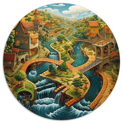 Paradies Puzzles Rundes Puzzle 1000 Teile Circular Puzzle 1000pcs (67.5x67.5cm) Für Erwachsene Kinder Stressabbau Spielzeug Kreative DIY Karton von NAOFEKUID