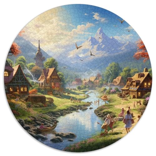 Paradies Puzzles Rundes Puzzle 1000 Teile Circular Puzzle 1000pcs (67.5x67.5cm) Für Erwachsene Kinder Stressabbau Spielzeug Kreative DIY Karton von NAOFEKUID