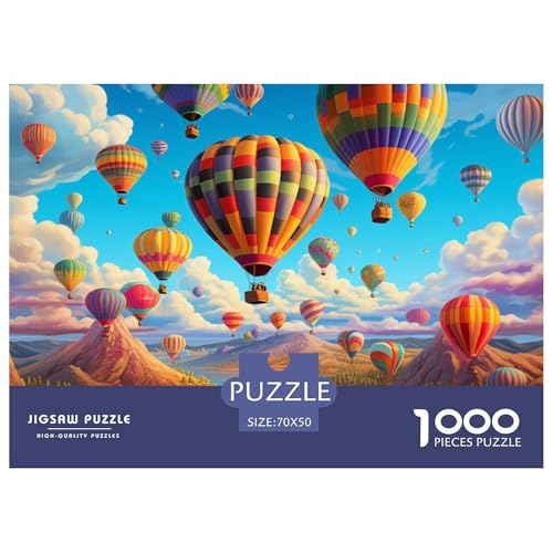 Romantic Heißluftballon Puzzles 1000 Teile Puzzle 70x50cm/1000pcs Für Erwachsene Und Kinder Stressabbau Spielzeug Kreative DIY Karton von NAOFEKUID