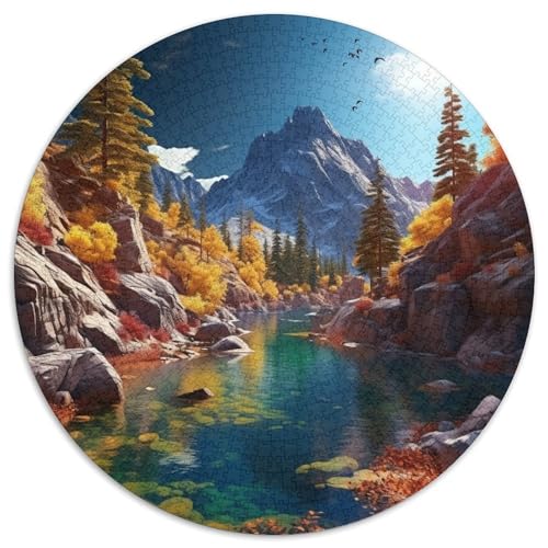 Seen Puzzle Rund Puzzles 1000 Teile Circular Puzzle 1000pcs (67.5x67.5cm) Für Erwachsene Und Kinder Stressabbau Spielzeug Kreative DIY Karton von NAOFEKUID