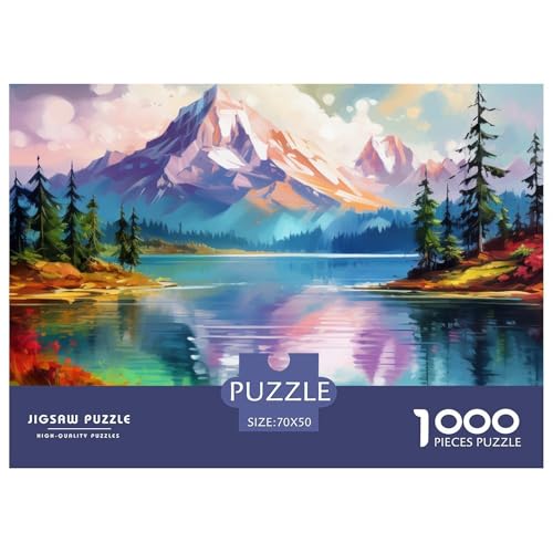 Seen and Snowy Mountains Puzzle 1000 Teile Puzzles 70x50cm/1000pcs Für Erwachsene Und Kinder Pädagogisches Familienpuzzle DIY Karton von NAOFEKUID