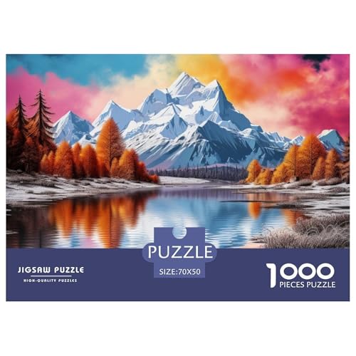 Seen and Snowy Mountains Puzzle 1000 Teile Puzzles 70x50cm/1000pcs Für Erwachsene Und Kinder Pädagogisches Kreative DIY Karton von NAOFEKUID