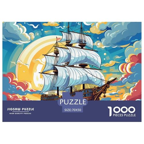 Segelboote Puzzles 1000 Teile Puzzles 70x50cm/1000pcs Für Erwachsene Kinder Stressabbau Spielzeug Kreative DIY Karton von NAOFEKUID