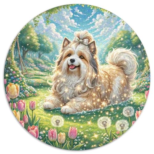 Shih Tzu Puzzle Rund Puzzles 1000 Teile Circular Puzzle 1000pcs (67.5x67.5cm) Für Erwachsene Und Kinder Pädagogisches Kreative DIY Karton von NAOFEKUID