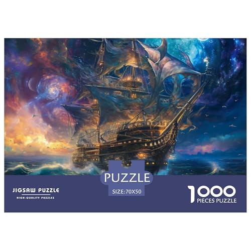 Starlight Segelboot Puzzles 1000 Teile Puzzle 70x50cm/1000pcs Für Erwachsene Und Kinder Stressabbau Spielzeug Kreative DIY Karton von NAOFEKUID
