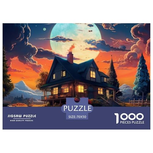 Süße Landschaft Puzzle 1000 Teile Puzzles 70x50cm/1000pcs Für Erwachsene Kinder Stressabbau Spielzeug Familienpuzzle DIY Karton von NAOFEKUID