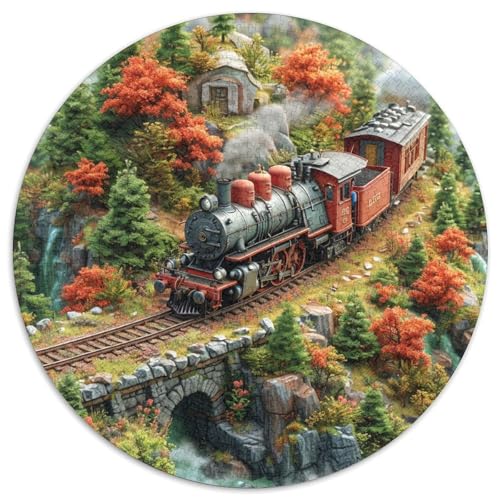 Traumzug Puzzle Rund Puzzles 1000 Teile Circular Puzzle 1000pcs (67.5x67.5cm) Für Erwachsene Und Kinder Stressabbau Spielzeug Kreative DIY Karton von NAOFEKUID