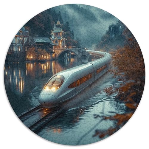 Traumzug Puzzle Rundes Puzzle 1000 Teile Circular Puzzles 1000pcs (67.5x67.5cm) Für Erwachsene Kinder Stressabbau Spielzeug Kreative DIY Karton von NAOFEKUID