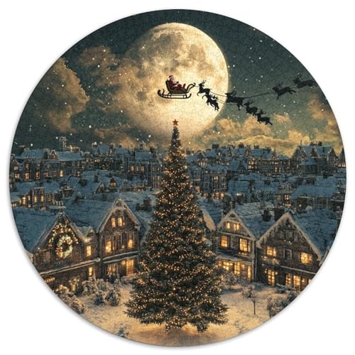 Weihnachtsbaum Puzzle Rund Puzzles 1000 Teile Circular Puzzle 1000pcs (67.5x67.5cm) Für Erwachsene Und Kinder Stressabbau Spielzeug Familienpuzzle DIY Karton von NAOFEKUID