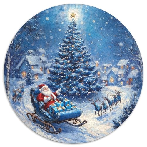 Weihnachtsbaum Puzzle Rund Puzzles 1000 Teile Circular Puzzles 1000pcs (67.5x67.5cm) Für Erwachsene Und Kinder Stressabbau Spielzeug Familienpuzzle DIY Karton von NAOFEKUID