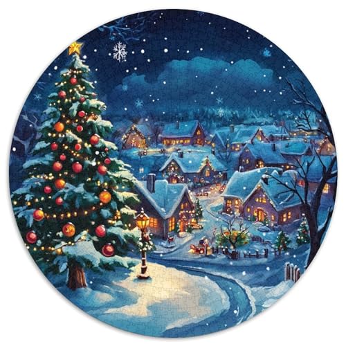 Weihnachtsbaum Puzzle Rund Puzzles 1000 Teile Circular Puzzles 1000pcs (67.5x67.5cm) Für Erwachsene Und Kinder Stressabbau Spielzeug Kreative DIY Karton von NAOFEKUID
