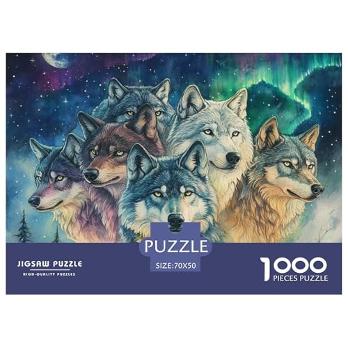 Wolf Puzzle 1000 Teile Puzzle 70x50cm/1000pcs Für Erwachsene Kinder Stressabbau Spielzeug Kreative DIY Karton von NAOFEKUID