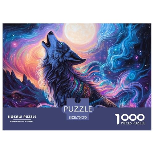 Wolf Puzzles 1000 Teile Puzzles 70x50cm/1000pcs Für Erwachsene Kinder Pädagogisches Familienpuzzle DIY Karton von NAOFEKUID
