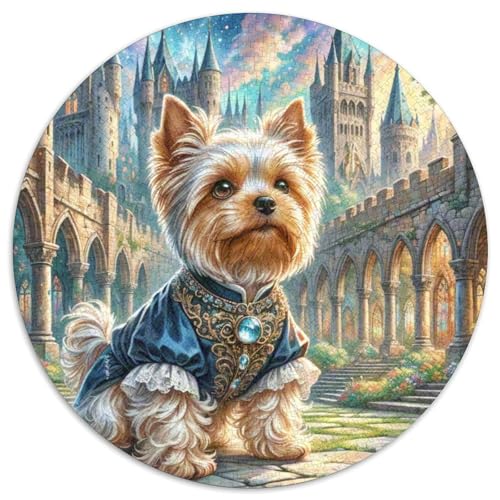 Yorkshire Terrier Puzzle Rundes Puzzle 1000 Teile Circular Puzzles 1000pcs (67.5x67.5cm) Für Erwachsene Und Kinder Tier niedliche Haustiere Pädagogisches Kreative DIY Karton von NAOFEKUID