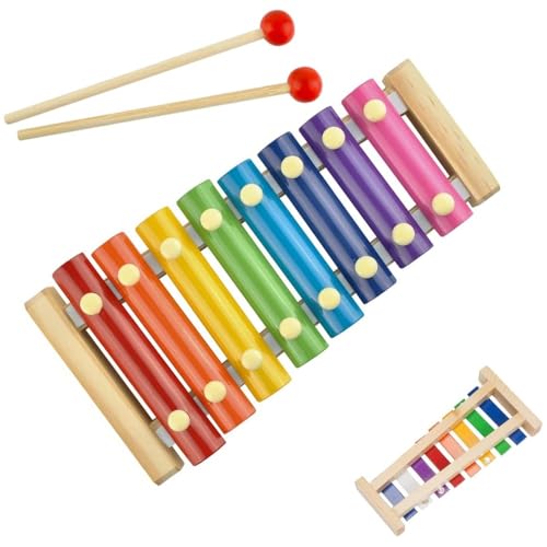 NARHOR Xylophon für Kinder,Spielzeug Xylophon Mehrfarbig Glockenspiel Holzspielzeug Musikinstrument mit Holzschlägeln für Pädagogische Entwicklung von NARHOR