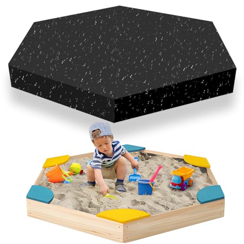 NAROSEBE Sandkasten Abdeckplane Hexagon Sandkastenabdeckungen Oxford Wasserdicht Sandkasten Abdeckung schutzhülle Sandkasten Regenschutz mit Kordelzug für Sandkasten(140 * 110 * 20cm) von NAROSEBE