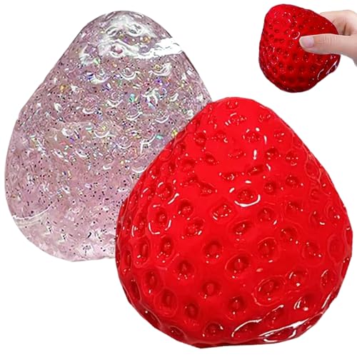 2pcs Squeeze-Spielzeug, niedliche Ultra-weiche Simulations-Erdbeerspielzeug, Stressball für Kinder und Erwachsene 2pcs Squeeze-Spielzeug, niedliche Ultra-weiche Simulations-Erdbeerspielzeug, Stressball für Kinder und Erwachsene von NASSMOSSE