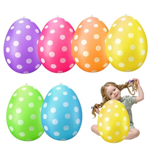 Aufblasbare Ostereier 6PCS PVC gepunktete Osterschlauchswerte 16 -Zoll -Eier mit festen Ringdekorationen für Partygarten Aufblasbare Ostereier 6PCS PVC gepunktete Osterschlauchswerte 16 -Zoll -Eier mit festen Ringdekorationen für Partygarten von NASSMOSSE
