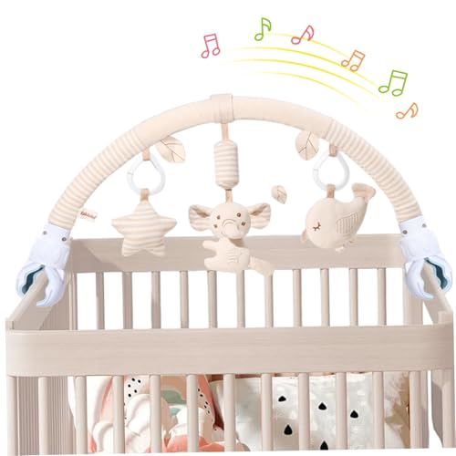 Baby Kinderwagen Spielzeug, weiches Wattebuchsauto -Sitzspielzeug mit niedlichen abnehmbaren Anhängern, quietschende frühe pädagogische sensorische Babygeschenke für Auto, Krippe, Zuhause, Elefant Baby Kinderwagen Spielzeug, weiches Wattebuchsauto -Sitzspielzeug mit niedlichen abnehmbaren Anhängern, quietschende frühe pädagogische sensorische Babygeschenke für Auto, Krippe, Zuhause, Elefant von NASSMOSSE