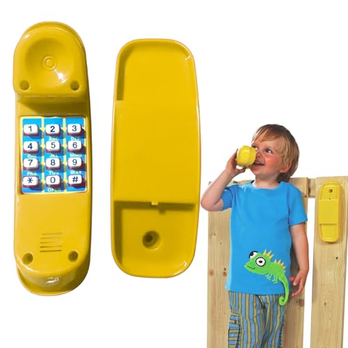 Kindertelefon, 8, 5 -Zoll -Simulation Spielzeugtelefon mit Basis- und digitalen Tasten, sicheres reibungsloses und pädagogisches Spielhauszubehör für interaktives Lernen im Alter von 3+, Gelb, Gelb von NASSMOSSE