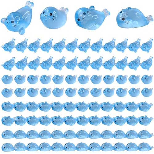 NASSMOSSE 100pcs Mini Harztiere, 4 Stile leuchten in der Dark Seal PUP Mini -Figuren für Fairy Garden Micro Landschaft Aquarium Fischtankdekoration NASSMOSSE 100pcs Mini Harztiere, 4 Stile leuchten in der Dark Seal PUP Mini -Figuren für Fairy Garden Micro Landschaft Aquarium Fischtankdekoration von NASSMOSSE