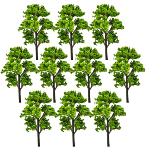 NASSMOSSE 10pcs Miniaturbäume, 3, 4 Plastik -Mini -Modellbäume, grüne Miniaturpflanzen für Moos Bonsai Micro Landscape Fairy House Accessoires von NASSMOSSE