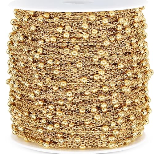 NASSMOSSE 15 pcs Gold gefüllte Kette 49 Fuß Dünne Goldgefüllte Ketten für dauerhafte Schmuck Halskette Armband Ohrringe DIY Machen von NASSMOSSE
