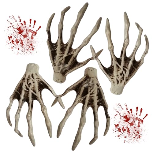 NASSMOSSE 2 Paar Skeletthände, 25, 4 x 15, 2 cm, realistische, lebensgroße, abgetrennte Kunststoffhände für gruselige Halloween-Requisiten und Spukhaus-Dekorationen NASSMOSSE 2 Paar Skeletthände, 25, 4 x 15, 2 cm, realistische, lebensgroße, abgetrennte Kunststoffhände für gruselige Halloween-Requisiten und Spukhaus-Dekorationen von NASSMOSSE