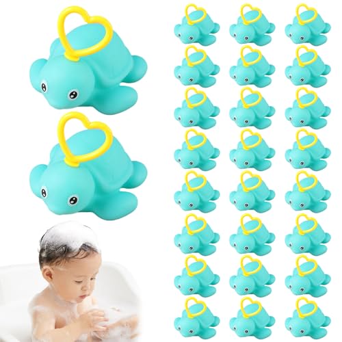 NASSMOSSE 20pcs Badspielzeug, niedliche Schildkröten -Plastik -Babybadspielzeug mit Hebensringfischereispiele Meerestiere für Badezimmer, Pool oder Natur im Freien von NASSMOSSE