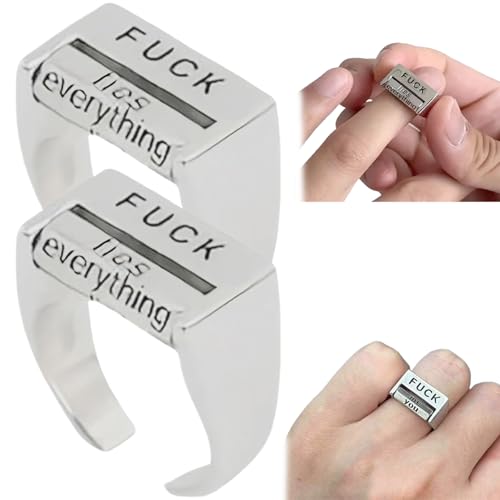NASSMOSSE 2pcs fick Dich Ring 0.7 '' Rotierende Stimmungskontrolle Legierung Fick -Off Ring Verstellbare Angst Erleichterung Fick Es Ring kreativer ausdrucksstarker Ring für Zubehörliebhaber Set Set NASSMOSSE 2pcs fick Dich Ring 0.7 '' Rotierende Stimmungskontrolle Legierung Fick -Off Ring Verstellbare Angst Erleichterung Fick Es Ring kreativer ausdrucksstarker Ring für Zubehörliebhaber Set Set von NASSMOSSE