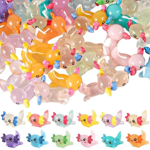 NASSMOSSE 64pcs Mini Harz Axolotl Luminous DIY Dekorative Tiere für Aquarium/Puppenhaus NASSMOSSE 64pcs Mini Harz Axolotl Luminous DIY Dekorative Tiere für Aquarium/Puppenhaus von NASSMOSSE