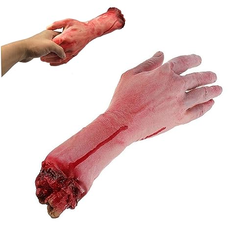 NASSMOSSE Arm Broken Hand Horror Blutiger realistischer Streich Trick für Aprilscherz Halloween Party Requisiten (gebrochener Arm) von NASSMOSSE