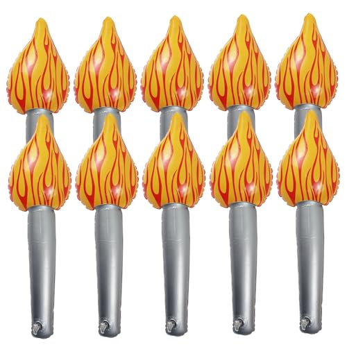 NASSMOSSE Aufblasbare Torch 10pcs PVC -Fackel für Kinder 4.7x16.5in Dekorationen Handheld niedliche dekorative Taschenlampe für Bühnensporttreffen von NASSMOSSE