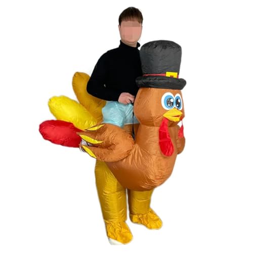 NASSMOSSE Aufblasbares Hühner-Kostüm für Erwachsene, lustiger Aufsitzanzug, aufblasbares Kostüm für Erwachsene, Halloween, Thanksgiving, Cosplay und Themenpartys von NASSMOSSE